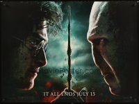 2f707 HARRY POTTER & THE DEATHLY HALLOWS: PART 2 teaser DS British quad '11 Radcliffe vs Fiennes!