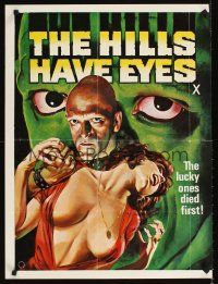 2f709 HILLS HAVE EYES trimmed British quad 1980s Wes Craven, Berryman attacks girl, double-bill!