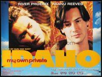 2f735 MY OWN PRIVATE IDAHO British quad '91 close up of River Phoenix with Keanu Reeves!