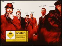 2f763 SNATCH DS British quad '00 cool image of Brad Pitt, Jason Statham, Vinnie Jones & cast!