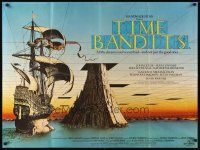 2f779 TIME BANDITS British quad '81 John Cleese, Sean Connery, art by director Terry Gilliam!