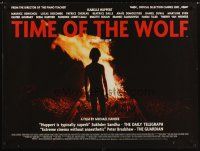 2f780 TIME OF THE WOLF British quad '03 Isabelle Huppert, cool image of fire on railroad tracks!