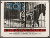 2f799 ZED & TWO NOUGHTS British quad '85 directed by Peter Greenaway, image of zebra in cage!
