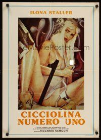 2f037 CICCIOLINA NUMBER ONE Colombian poster '86 super-sexy image of topless Ilona Staller!