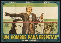 2f041 MAN TO RESPECT Colombian poster '71 Kirk Douglas with gun possesses The Master Touch!