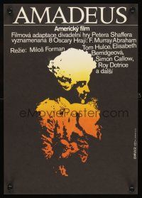 2f398 AMADEUS Czech 11x16 '84 Milos Foreman, Mozart biography, cool Weber artwork!