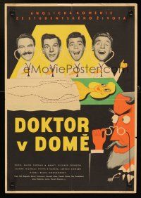 2f426 DOCTOR IN THE HOUSE Czech 11x16 '57 great art of Dr. Dirk Bogarde examining sexy babe!