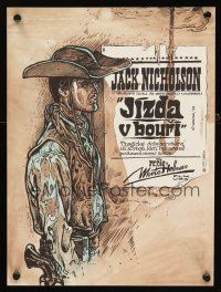 2f469 RIDE IN THE WHIRLWIND Czech 11x16 '79 Saudek art of cowboy Jack Nicholson!