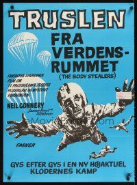2f563 BODY STEALERS Danish '70 George Sanders, art of skydiver in peril!