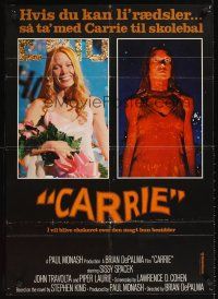 2f568 CARRIE Danish '76 Stephen King, Sissy Spacek before and after her bloodbath at the prom!