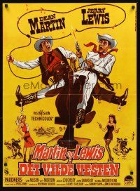 2f610 PARDNERS Danish R70s great Wenzel art of cowboys Jerry Lewis & Dean Martin!
