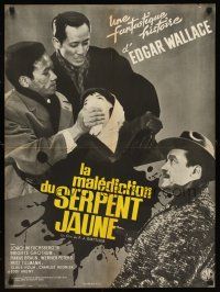 2f508 DER FLUCH DER GELBEN SCHLANGE French 23x32 '64 from Edgar Wallace's The Yellow Snake!