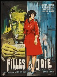 2f540 UNDER THE SAME SKIN French 23x32 1964 Mirtha Legrand, cool Belinsky film noir artwork!