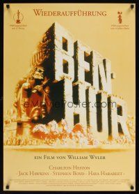 2f318 BEN-HUR German R00s Charlton Heston, William Wyler classic religious epic, cool chariot art!