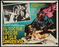 2f087 MAD DOCTOR OF BLOOD ISLAND Mexican LC '69 art of nearly naked Angelique Pettyjohn attacked!