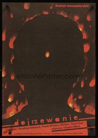 2f122 VIGIL Polish 19x27 '88 cool Walkuski art of silhouette & many small fires!