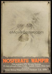 2f105 NOSFERATU THE VAMPYRE Polish 27x38 '80 Kinski & Herzog, cool Zaradkiewicz vampire art!