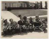 2g618 OUR GANG 7.625x9.75 still '20s six Our Gang kids sitting on curb with Pete the Pup!