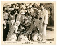 2g153 BRIBE 8x10 still '49 Robert Taylor holding gun by crowd around passed out man!