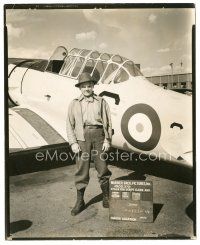 2g169 CAPTAINS OF THE CLOUDS candid 8x10 still '42 James Cagney in test shot with plane & wardrobe!