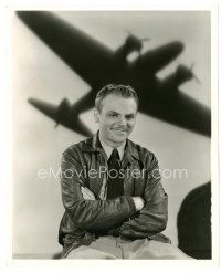 2g177 CEILING ZERO 8x10 still '36 seated smiling James Cagney by airplane silhouette by Longworth!