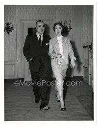 2g191 COBWEB candid deluxe 8x10 still '55 Charles Boyer & Lillian Gish strolling between scenes!