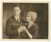 2g198 CONQUERING POWER deluxe 8x10 still '21 close up of Rudolph Valentino & Alice Terry by Rice!