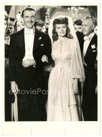 2g207 COVER GIRL 8x11 key book still '44 Rita Hayworth & Lee Bowman at wedding by Ned Scott!