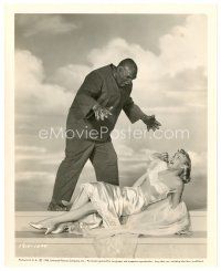 2g210 CREATURE WALKS AMONG US 8x10 still '56 great c/u of wacky monster attacking Leigh Snowden!