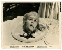 2g217 CURSE OF THE LIVING CORPSE 8x10 still '64 gruesome close up of severed head on dinner plate!