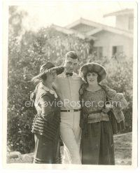 2g225 DAREDEVIL JACK candid deluxe 8x10 still '20 boxer Jack Dempsey with Roland & Theby at home!