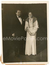 2g282 EDWARD G. ROBINSON 6.25x8 news photo '32 with wife at premiere of It's Tough to Be Famous!