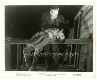 2g322 FRANKENSTEIN 8x10 still R51 close up of Boris Karloff as the monster attacking Colin Clive!