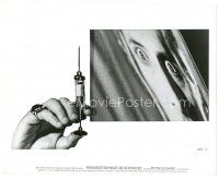 2g324 FRANKENSTEIN MUST BE DESTROYED 8x10 still '70 cool close image of hand holding syringe!