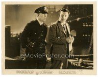 2g331 FROZEN GHOST 8x10 still '44 great close up of Lon Chaney Jr with William Haade on dock!
