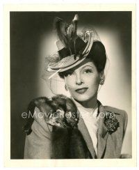 2g332 GALE SONDERGAARD 8x10 still '43 in great outfit & hat with real fox fur by M.B. Paul!
