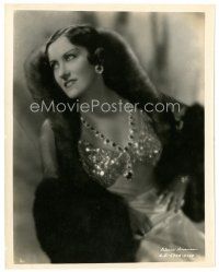 2g353 GLORIA SWANSON 8x10 still '31 wearing most incredible jeweled Chanel gown with fur!