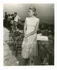 2g365 GRACE KELLY candid 8x10 still '55 by her script on the set of Hitchcock's To Catch a Thief!