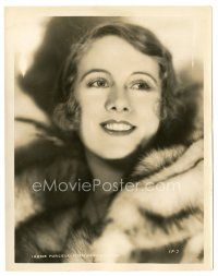 2g428 IRENE PURCELL 8x10 still '30s head & shoulders portrait of the sexy MGM actress wearing fur!