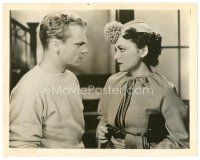 2g430 IRISH IN US 8x10 still '35 puzzled James Cagney glares at pretty Olivia De Havilland!