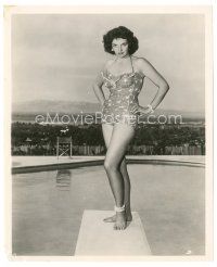 2g447 JANE RUSSELL 8x10 still '50s in sexy swimsuit standing on diving board by Ernest Bachrach!
