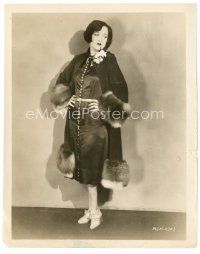 2g458 JOAN CRAWFORD 8x10 still '26 super young full-length portrait in cool fur-trimmed dress!