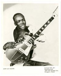 2g470 JOHN LEE HOOKER 8x10 publicity still '50s great young portrait of the R&B singer w/ guitar!