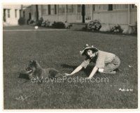 2g524 MABEL NORMAND candid 8x10 still '20 playing with chow dog given to her by Chinese diplomats!