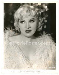 2g531 MAE WEST 8x10 still '35 head and shoulders close-up wearing feathers & showing skin!
