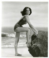 2g595 NATALIE WOOD 7.75x9.25 still '61 in sexy swimsuit posing in Malibu before taking a dip!