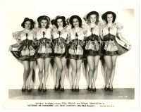 2g619 OUTSIDE OF PARADISE 8x10 still '38 great line up of six sexy chorus girls in short skirts!