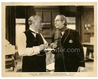 2g703 SHERLOCK HOLMES & THE SPIDER WOMAN 8x10 still '44 Nigel Bruce stares at Rathbone in disguise