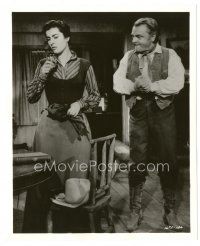 2g798 TRIBUTE TO A BAD MAN deluxe 8x10 still '56 angry James Cagney stares at drinking Irene Papas!