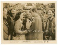 2g827 WHERE DANGER LIVES 8x10 still '50 scruffy men smile at Robert Mitchum & sexy Faith Domergue!